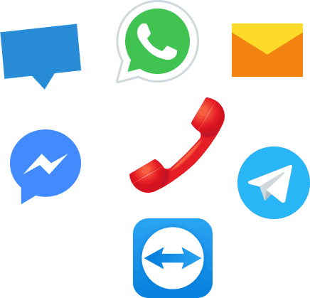 Canale de suport - WhatsApp, telefon, e-mail, Messenger, Telegram, TeamViewer